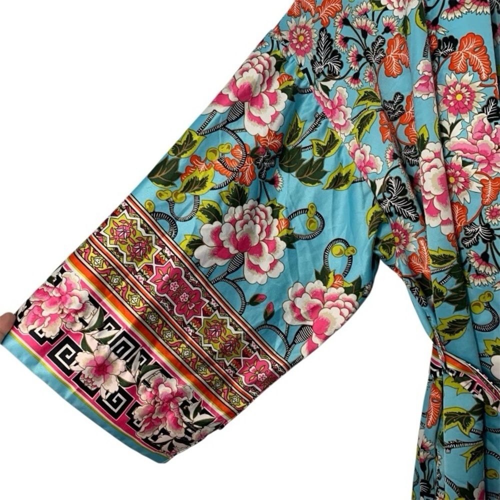 NATORI Private Luxuries Asian Inspired Floral Print KIMONO ROBE Size‎ L/XL - Picture 4 of 5